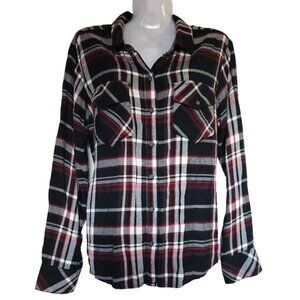 Sanctuary Plaid Button Down Shirt Size XS